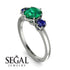 Classic 3 Stone Emerald Engagement Ring - Sofia No. 66 image 2