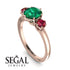 Classic 3 Stone Emerald Engagement Ring - Sofia No. 50