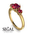 Classic 3 Stone Ruby Engagement Ring - Sofia No. 55
