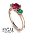 Classic 3 Stone Ruby Engagement Ring - Sofia No. 26 image 2