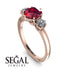 Classic 3 Stone Ruby Engagement Ring - Sofia No. 11