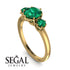 Classic 3 Stone Emerald Engagement Ring - Sofia No. 19