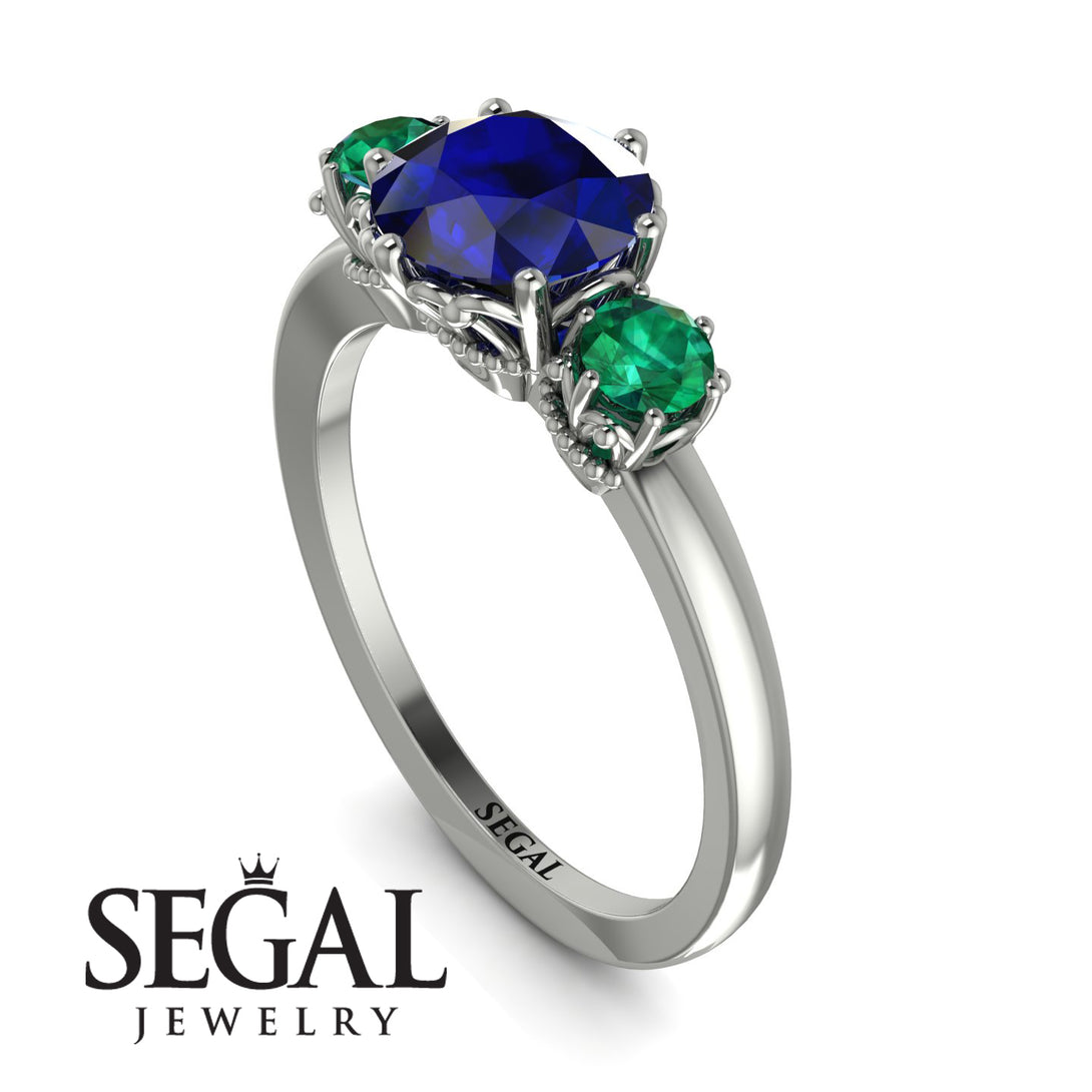 Classic 3 Stone Sapphire Engagement Ring - Sofia No. 30