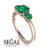 Classic 3 Stone Emerald Engagement Ring - Sofia No. 20 image 2