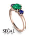 Classic 3 Stone Emerald Engagement Ring - Sofia No. 65 image 2