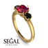 Classic 3 Stone Ruby Engagement Ring - Sofia No. 40 image 2