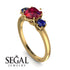 Classic 3 Stone Ruby Engagement Ring - Sofia No. 70