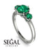 Classic 3 Stone Emerald Engagement Ring - Sofia No. 21
