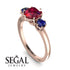 Classic 3 Stone Ruby Engagement Ring - Sofia No. 71 image 2