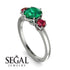 Classic 3 Stone Emerald Engagement Ring - Sofia No. 51 image 2