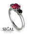 Classic 3 Stone Ruby Engagement Ring - Sofia No. 42