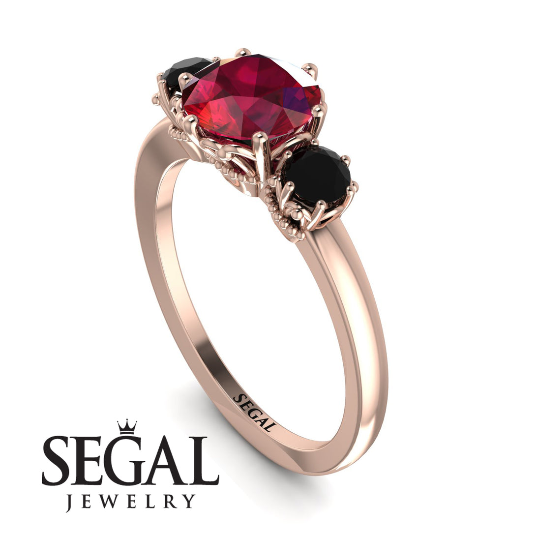 Classic 3 Stone Ruby Engagement Ring - Sofia No. 41