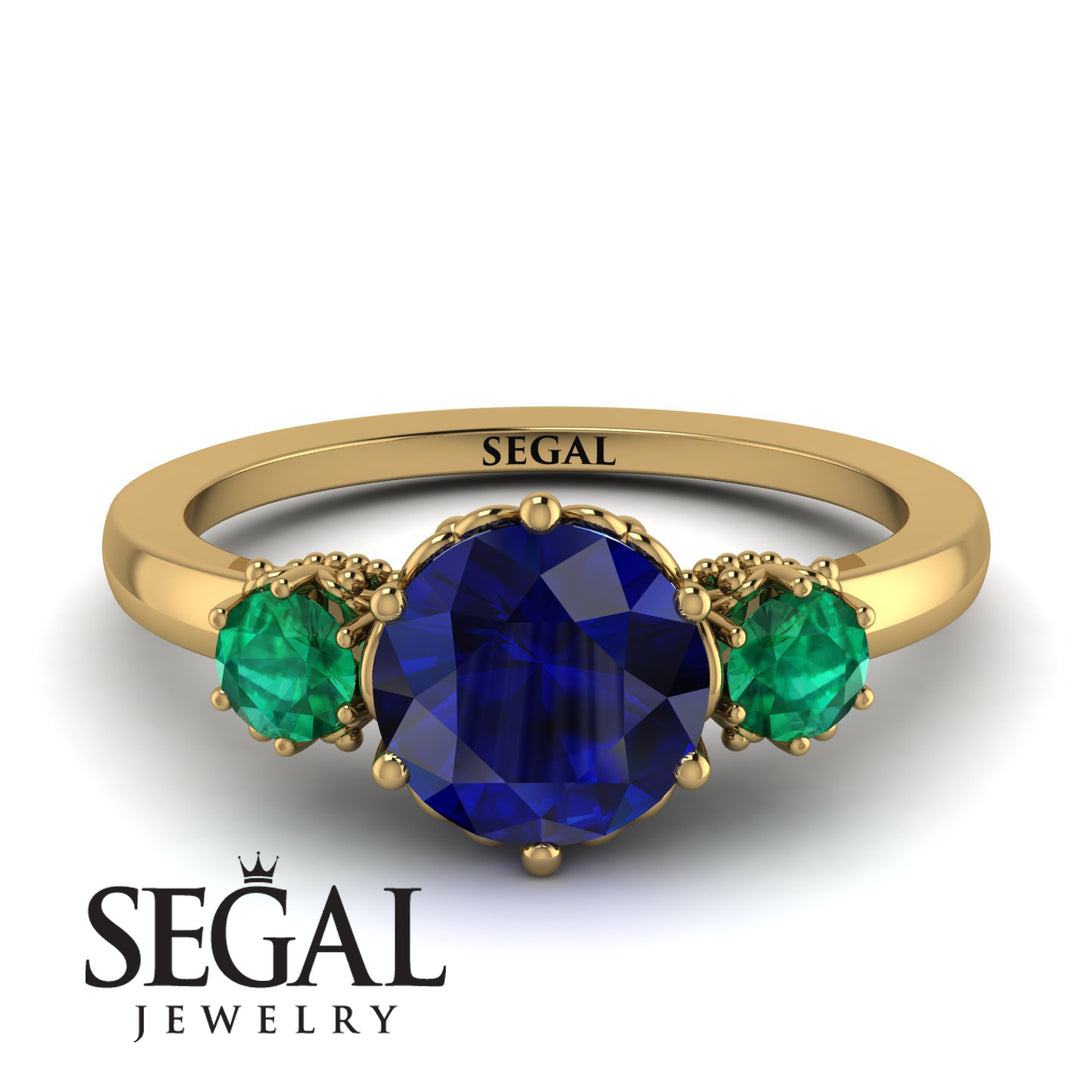 Classic 3 Stone Sapphire Engagement Ring - Sofia No. 28