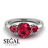 Classic 3 Stone Ruby Engagement Ring - Sofia No. 57