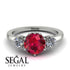 Classic 3 Stone Ruby Engagement Ring - Sofia No. 12