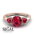 Classic 3 Stone Ruby Engagement Ring - Sofia No. 56