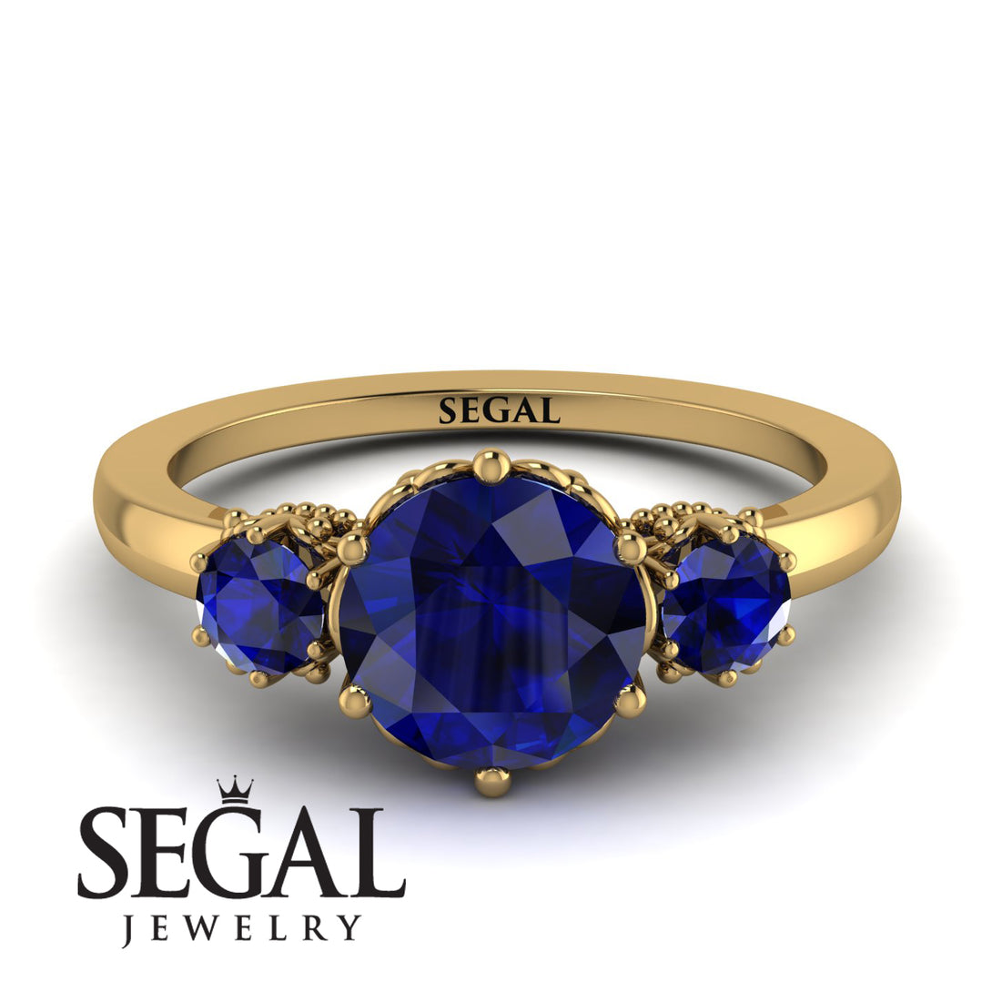 Classic 3 Stone Sapphire Engagement Ring - Sofia No. 73