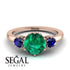 Classic 3 Stone Emerald Engagement Ring - Sofia No. 65 image 10