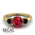 Classic 3 Stone Ruby Engagement Ring - Sofia No. 40