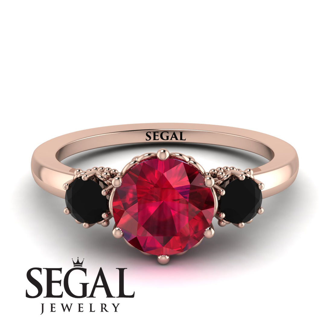 Classic 3 Stone Ruby Engagement Ring - Sofia No. 41