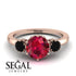 Classic 3 Stone Ruby Engagement Ring - Sofia No. 41