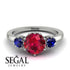 Classic 3 Stone Ruby Engagement Ring - Sofia No. 72