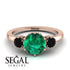Classic 3 Stone Emerald Engagement Ring - Sofia No. 35