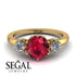 Classic 3 Stone Ruby Engagement Ring - Sofia No. 10