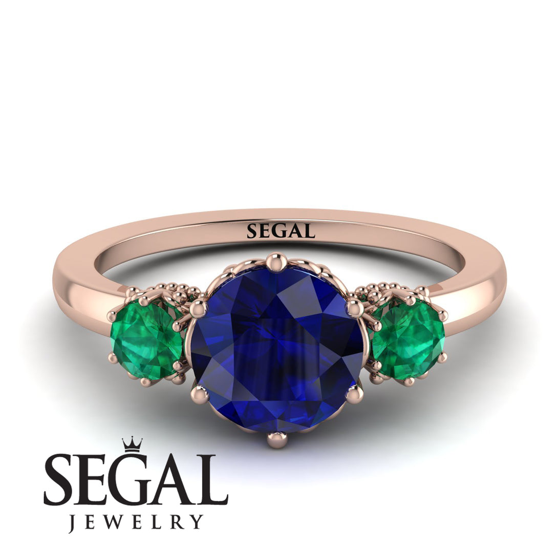 Classic 3 Stone Sapphire Engagement Ring - Sofia No. 29