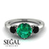 Classic 3 Stone Emerald Engagement Ring - Sofia No. 36 image 10