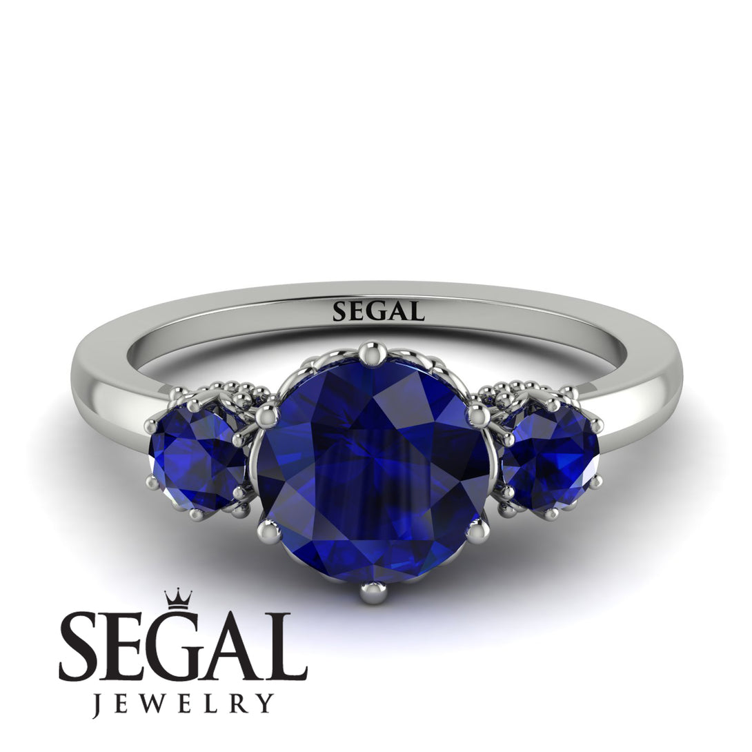 Classic 3 Stone Sapphire Engagement Ring - Sofia No. 75
