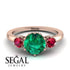 Classic 3 Stone Emerald Engagement Ring - Sofia No. 50