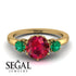 Classic 3 Stone Ruby Engagement Ring - Sofia No. 25