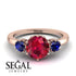 Classic 3 Stone Ruby Engagement Ring - Sofia No. 71