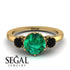 Classic 3 Stone Emerald Engagement Ring - Sofia No. 34 image 10