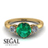 Classic 3 Stone Emerald Engagement Ring - Sofia No. 4