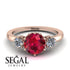 Classic 3 Stone Ruby Engagement Ring - Sofia No. 11