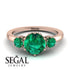 Classic 3 Stone Emerald Engagement Ring - Sofia No. 20