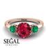 Classic 3 Stone Ruby Engagement Ring - Sofia No. 26