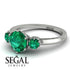 Classic 3 Stone Emerald Engagement Ring - Sofia No. 21