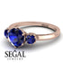 Classic 3 Stone Sapphire Engagement Ring - Sofia No. 74 image 3