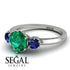 Classic 3 Stone Emerald Engagement Ring - Sofia No. 66