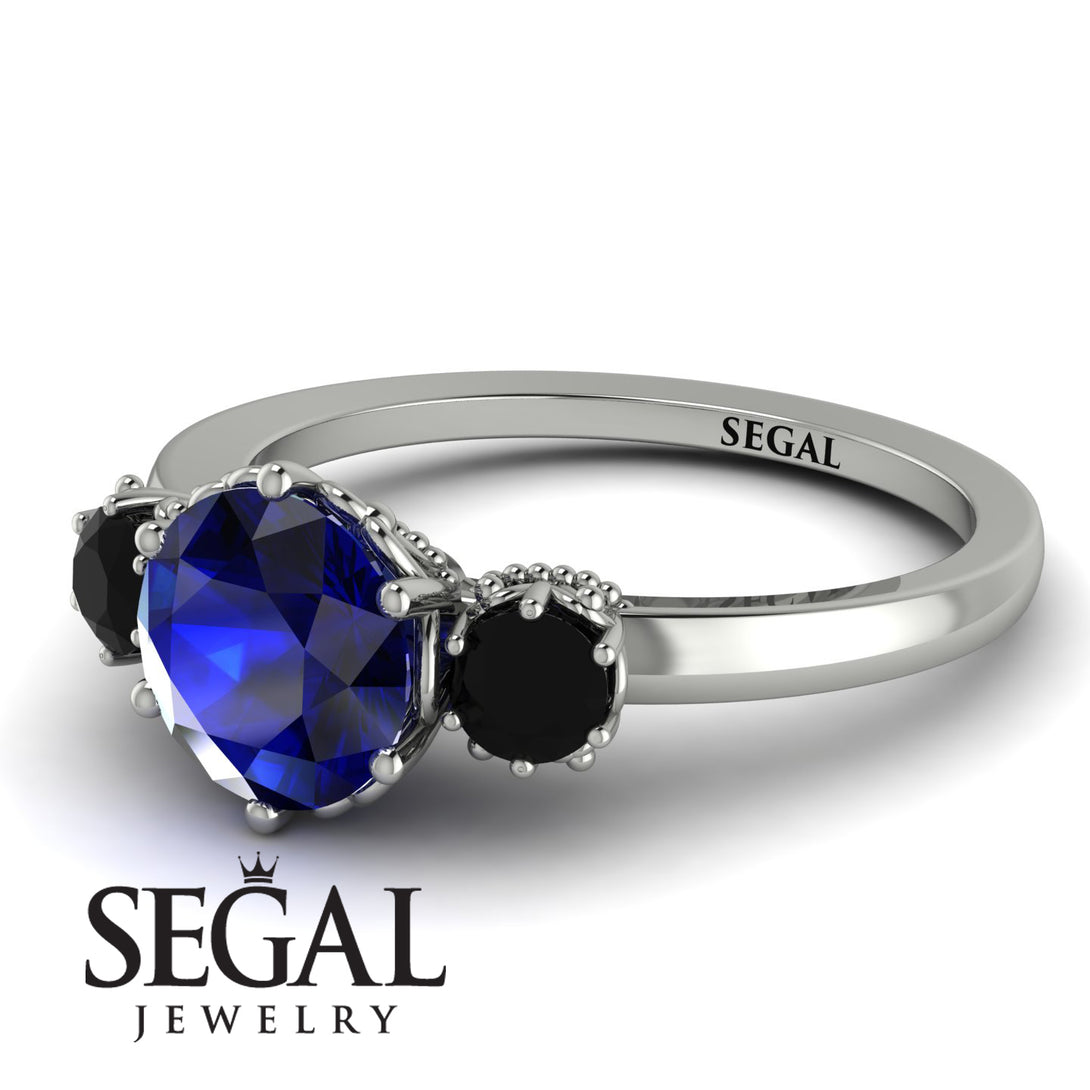 Classic 3 Stone Sapphire Engagement Ring - Sofia No. 45