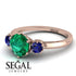 Classic 3 Stone Emerald Engagement Ring - Sofia No. 65 image 3