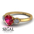 Classic 3 Stone Ruby Engagement Ring - Sofia No. 10