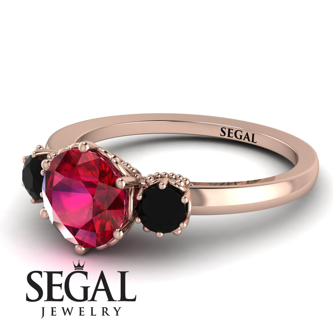 Classic 3 Stone Ruby Engagement Ring - Sofia No. 41