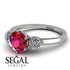 Classic 3 Stone Ruby Engagement Ring - Sofia No. 12