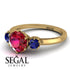 Classic 3 Stone Ruby Engagement Ring - Sofia No. 70 image 3