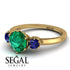 Classic 3 Stone Emerald Engagement Ring - Sofia No. 64 image 3