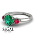 Classic 3 Stone Emerald Engagement Ring - Sofia No. 51